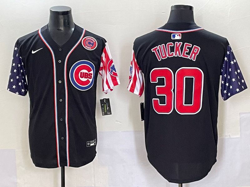 Men 2025 Chicago Cubs #30 Tucker Black National Flags Nike MLB Jersey style 6